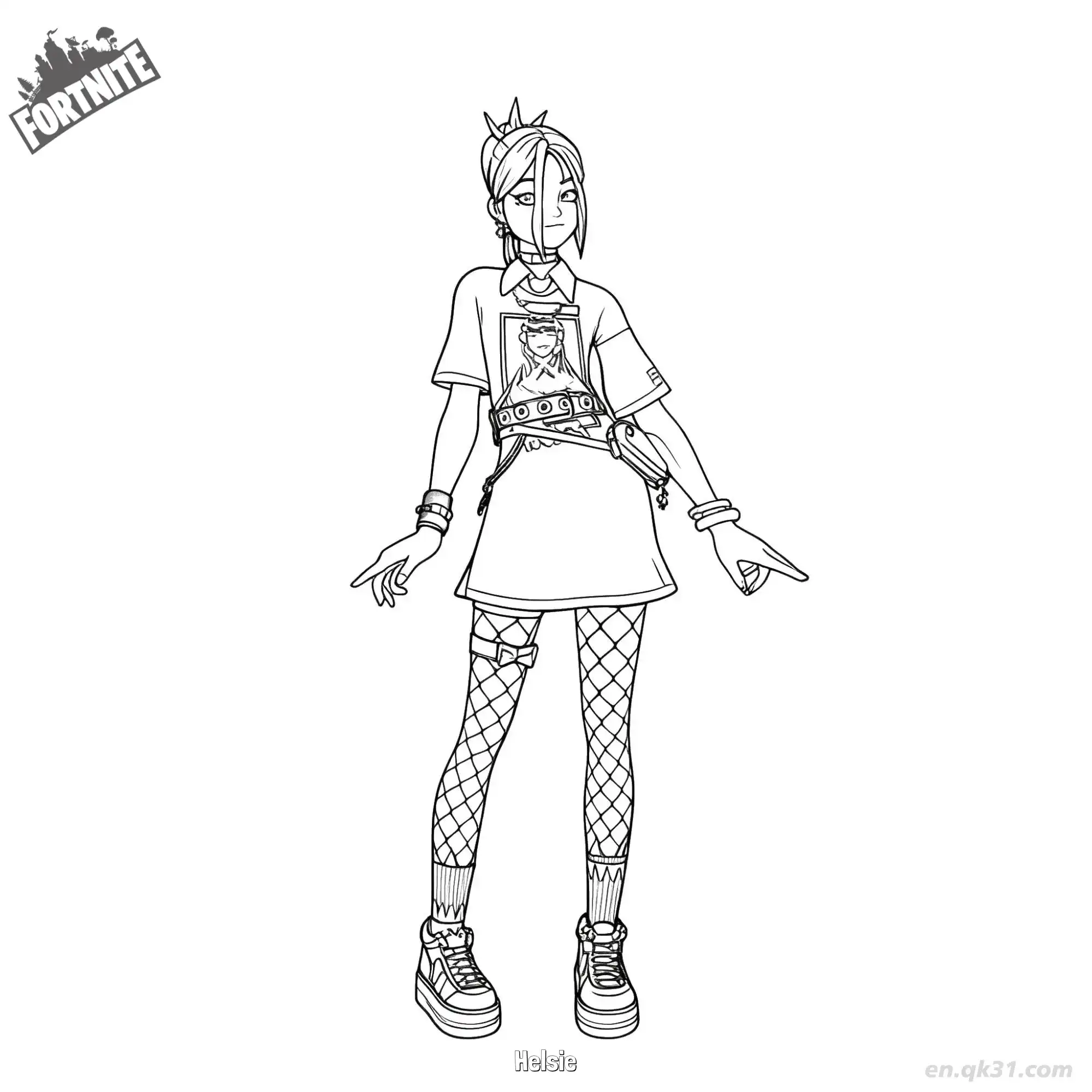 赫尔西 01简笔画 素描 涂鸦 - 免费可打印堡垒之夜 下载PDF简笔画涂色画 – 为儿童和成人提供的免费可打印简笔画涂色画